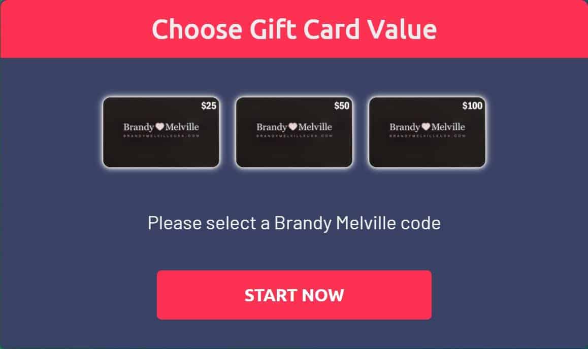 Brandy Melville gift card