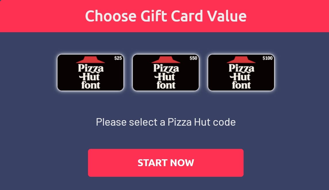 free pizza hut gift card