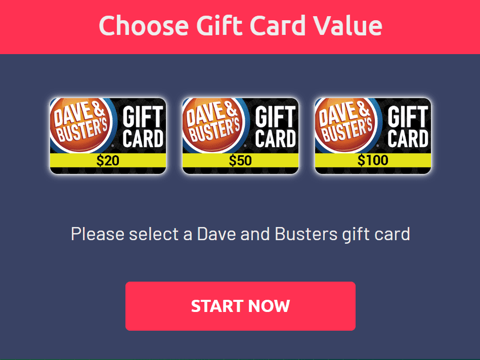 Dave and Busters Gift Card