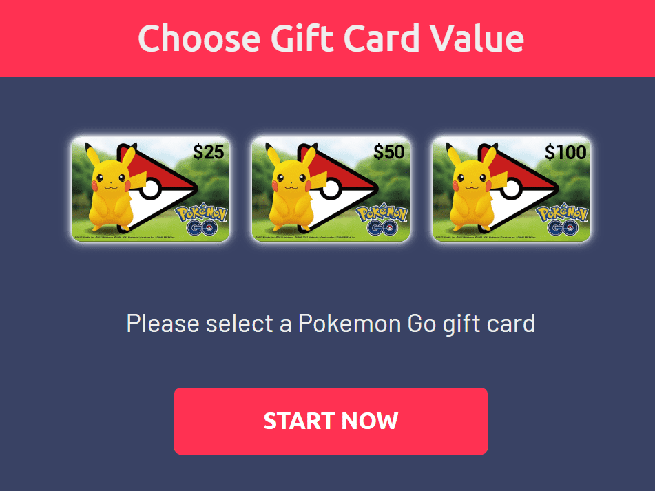 Pokemon Go Gift Card